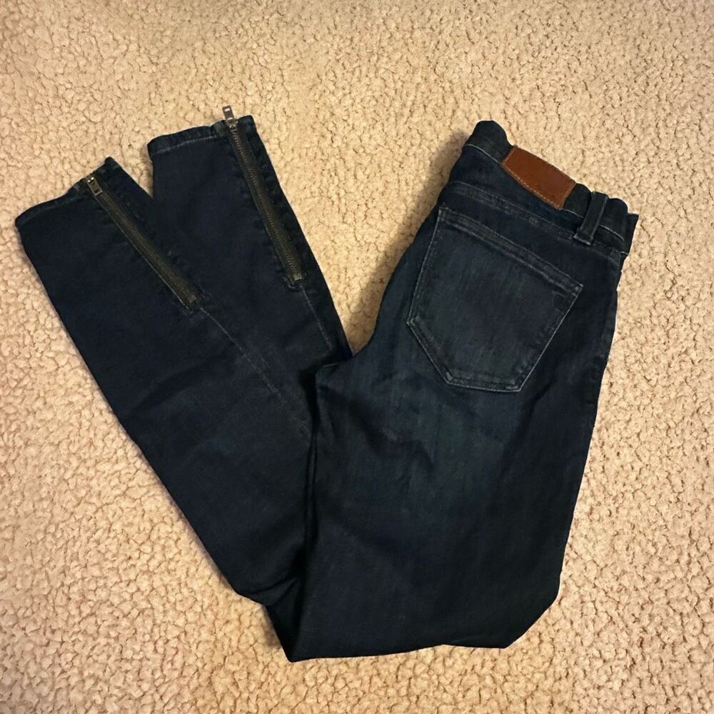 Madewell dark wash skinny skinny zipper ankle jean 25 - Picture 10 of 12